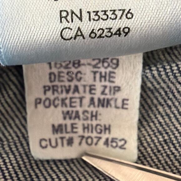 Mother Superior The Private Zip Pocket Ankle Jeans Mile High Wash SZ 29 Designer - Picture 11 of 12